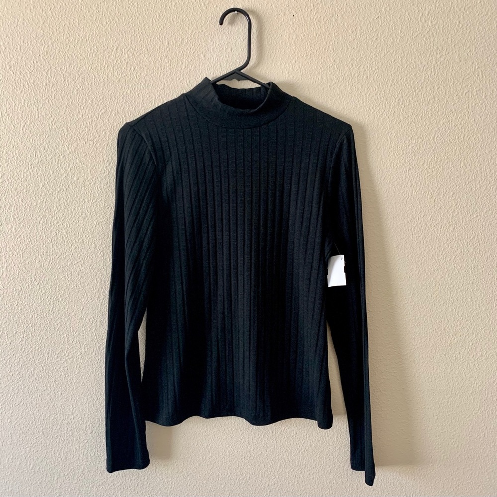 Mock Neck Black Top